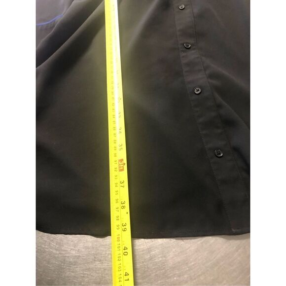 Apt. 9 Women’s Black Blue Trim Button Down Designed Knee Length Long Sleeve Dres - Picture 5 of 6